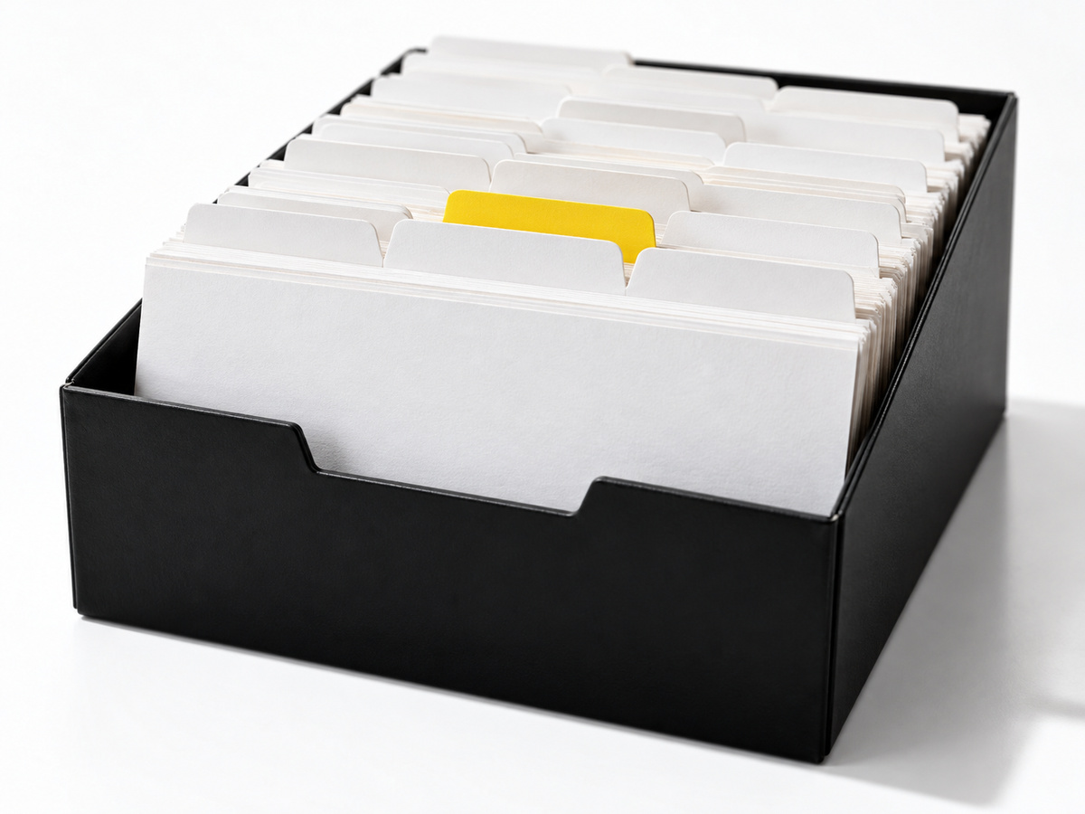 Index cards in order